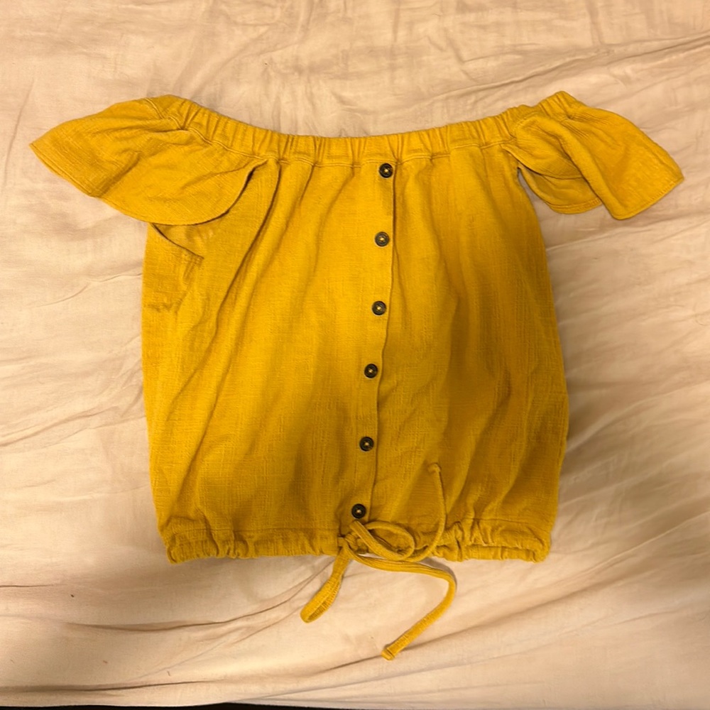 Madewell Off-the-Shoulder Mustard Top - Size M